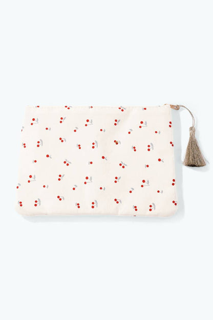Cherry print pouch 21x16 cm CY68