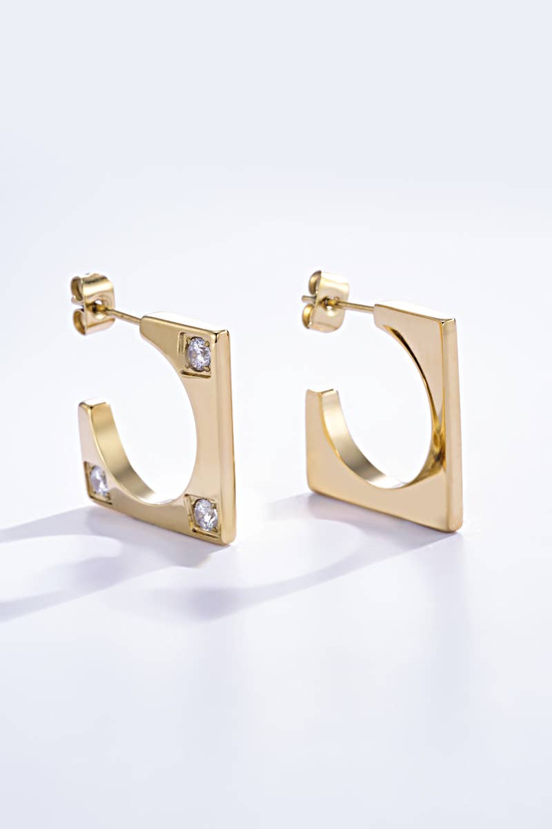 Boucles d'oreilles demi créoles en acier inoxydable 124AQ148