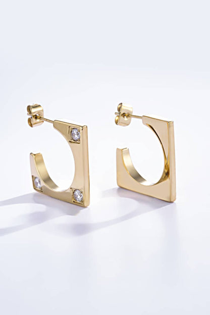 Boucles d'oreilles demi créoles en acier inoxydable 124AQ148