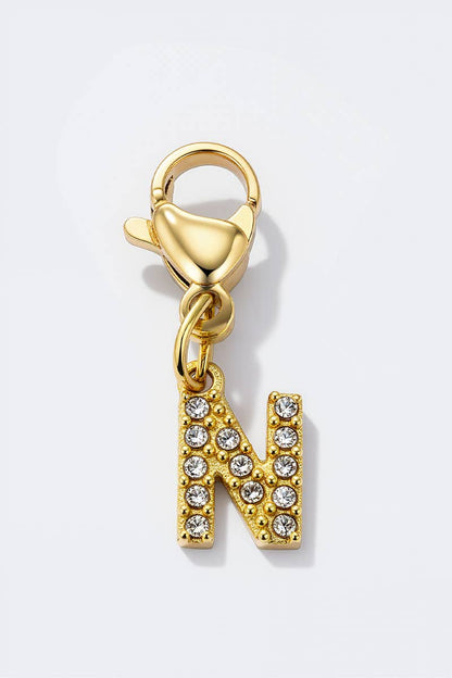 Charm breloque strassé CHARM-LETTRES-STRASS