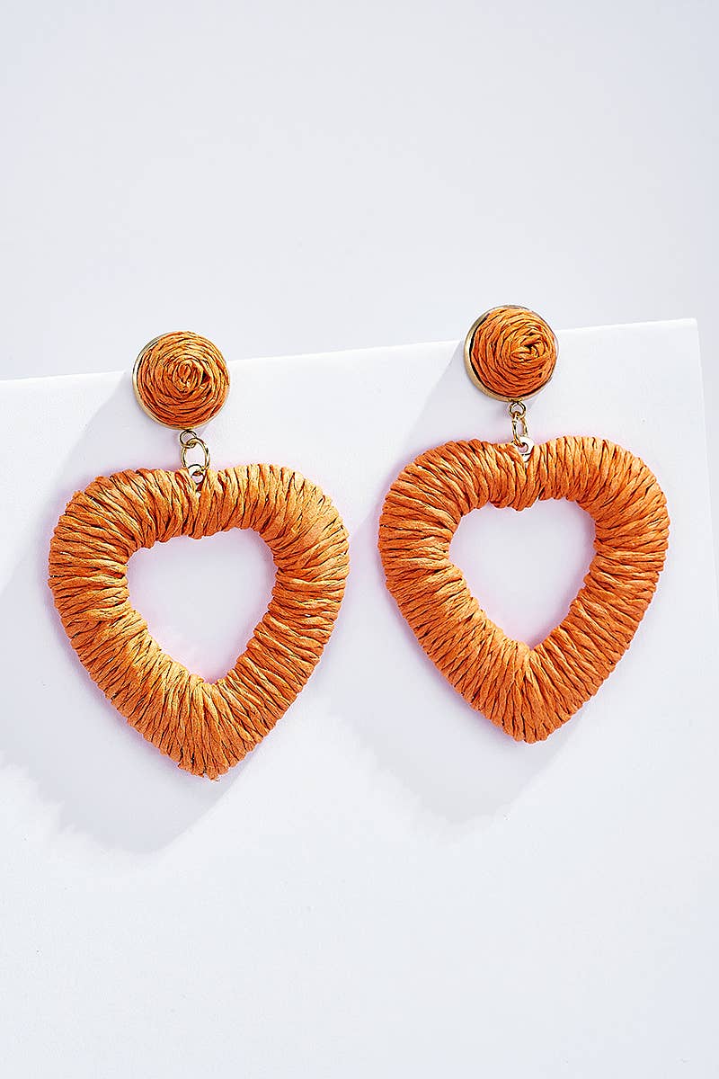 Boucles d'oreilles en paille avec puce acier 124NN10