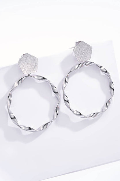 Boucles d'oreilles texturées en acier inoxydable 124RX30