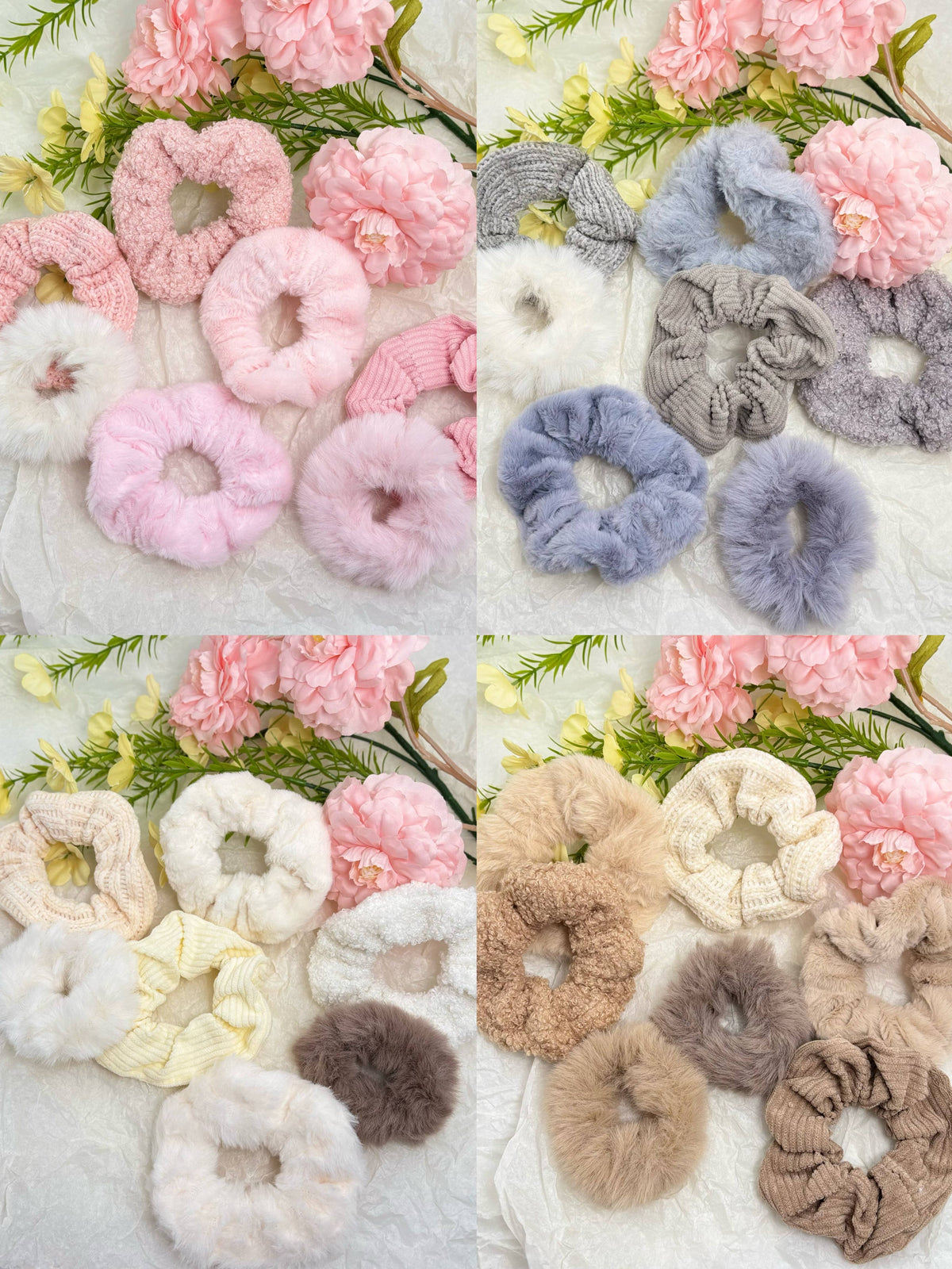 Set of 7 elastic hair scrunchies FQ01-SET