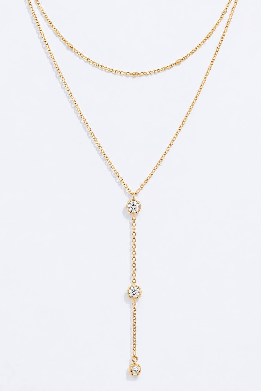 Y-drop stainless steel necklace 224AQ25