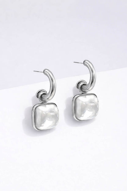 Stainless steel half-hoop earrings 124AQ179