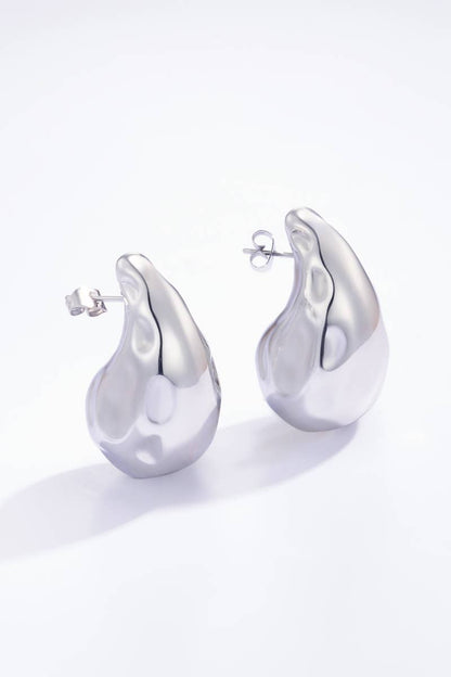 Boucles d'oreilles gouttes texturés 124AQ87