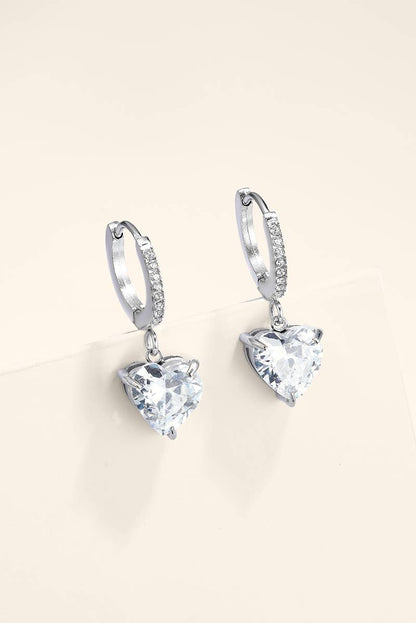 Steel heart drop earrings 124AQ736