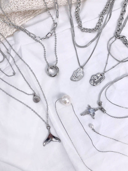 Set of 6 stainless steel necklaces SET114