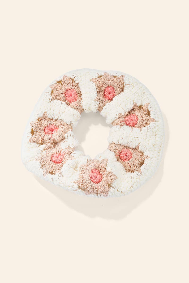 Chouchou élastique en crochet fleurs FQ313HS