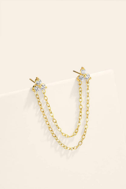 Mono-boucle double piercing étoile en acier 124AQ810