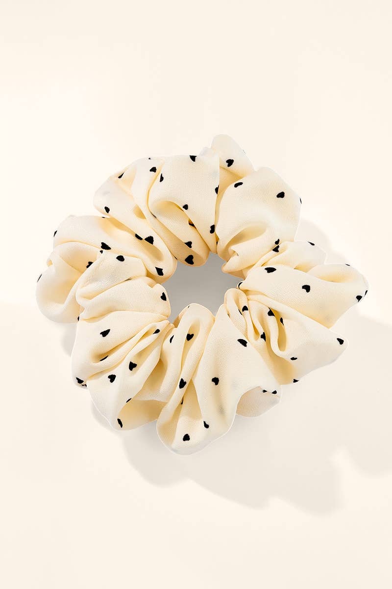 Chouchou imprimé petits cœurs 10cm FQ151XJ