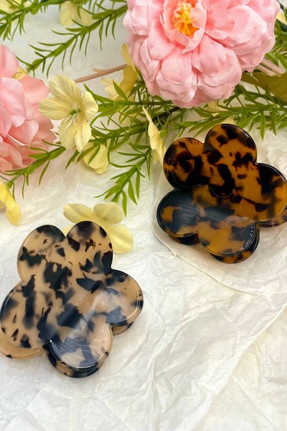 Leopard flower hair clip 7cm YH51M