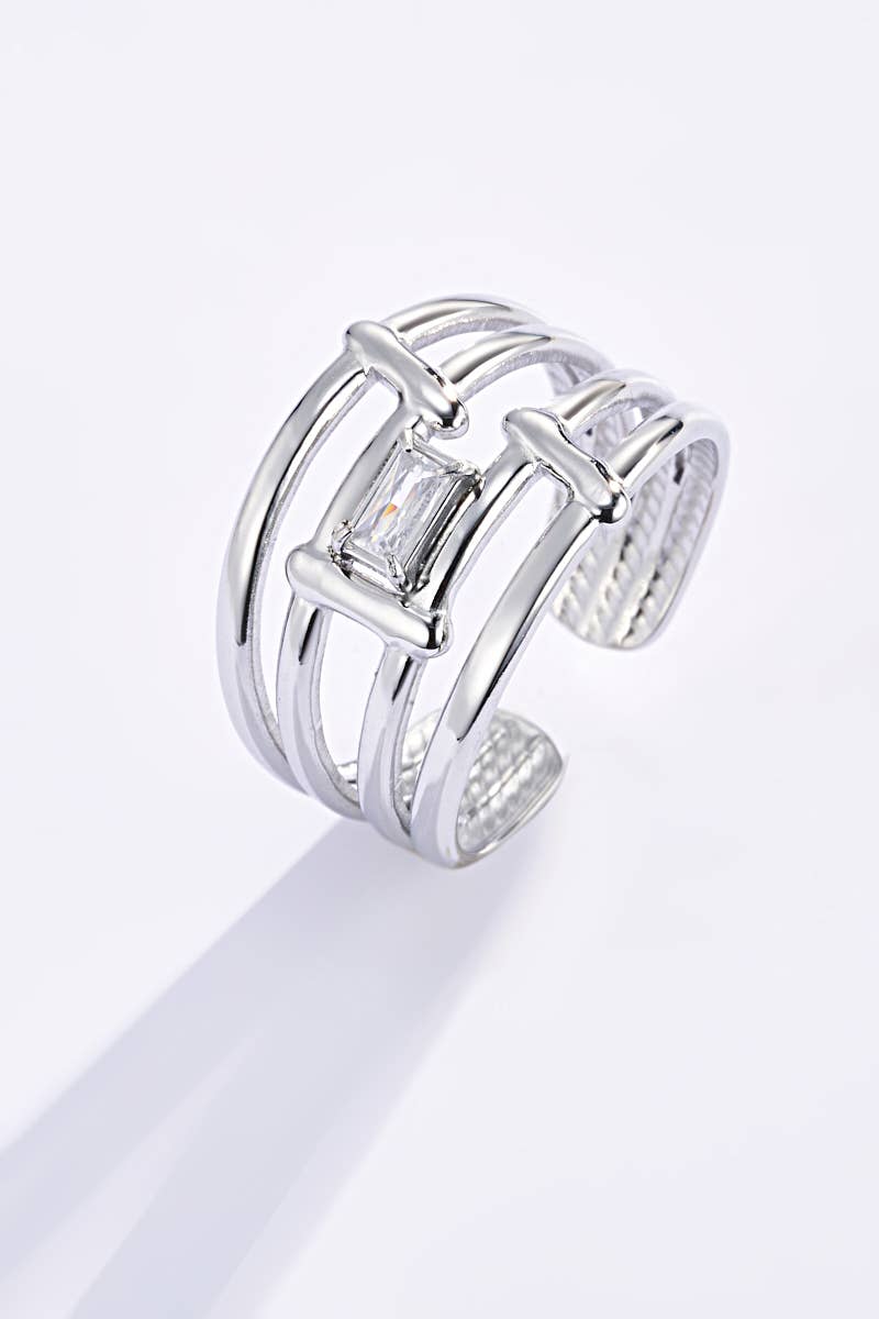 Bague avec strasse en acier inoxydable 424RX64