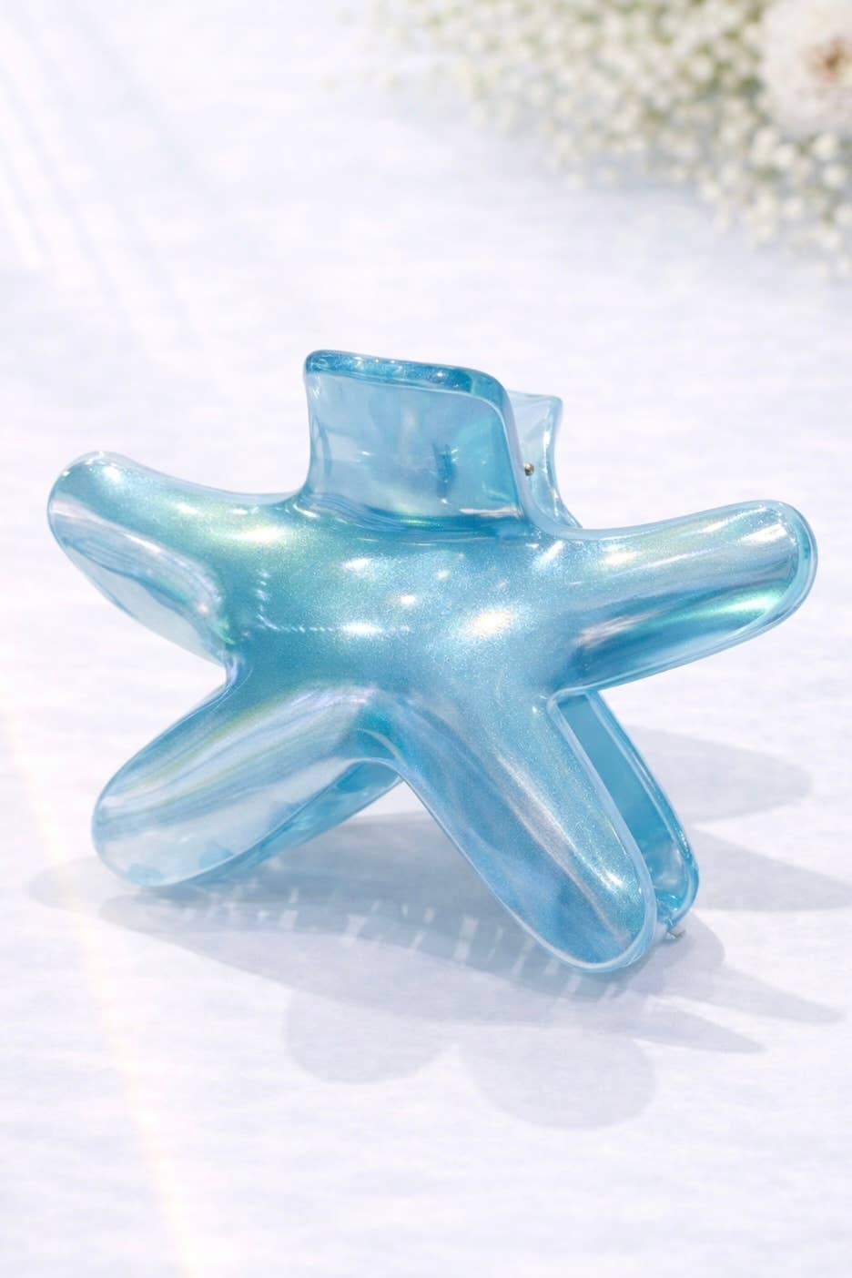 9 cm pearlescent starfish hair clip YH85