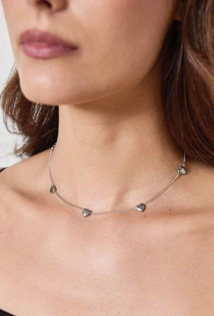 Collier avec coeurs en acier inoxydable 224DY32