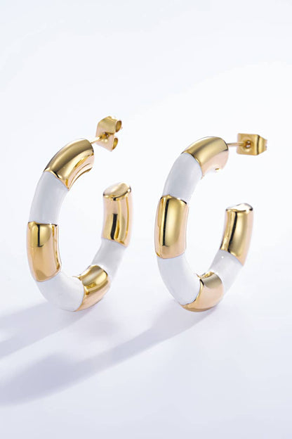 Stainless steel half-hoop earrings 124AQ191