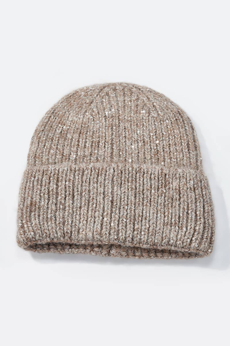 Metallic yarn wool beanie MJ202SD