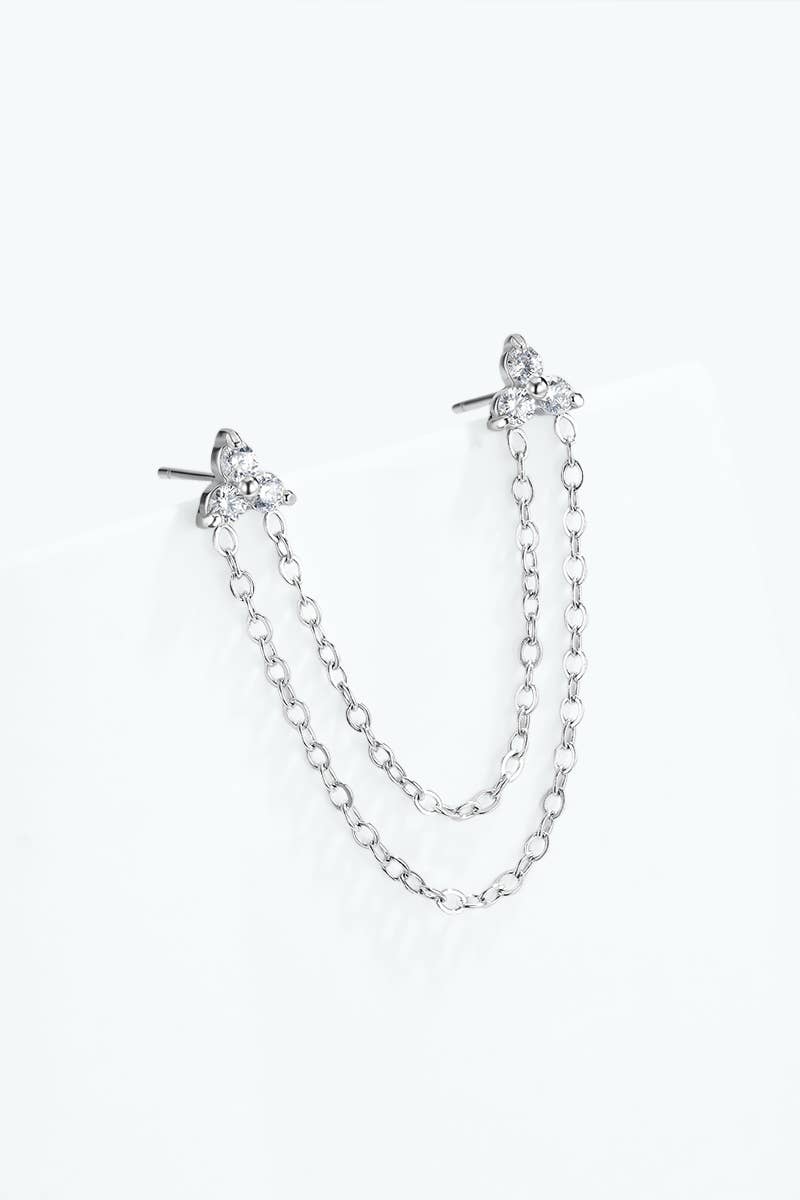 Mono-boucle double piercing étoile en acier 124AQ810