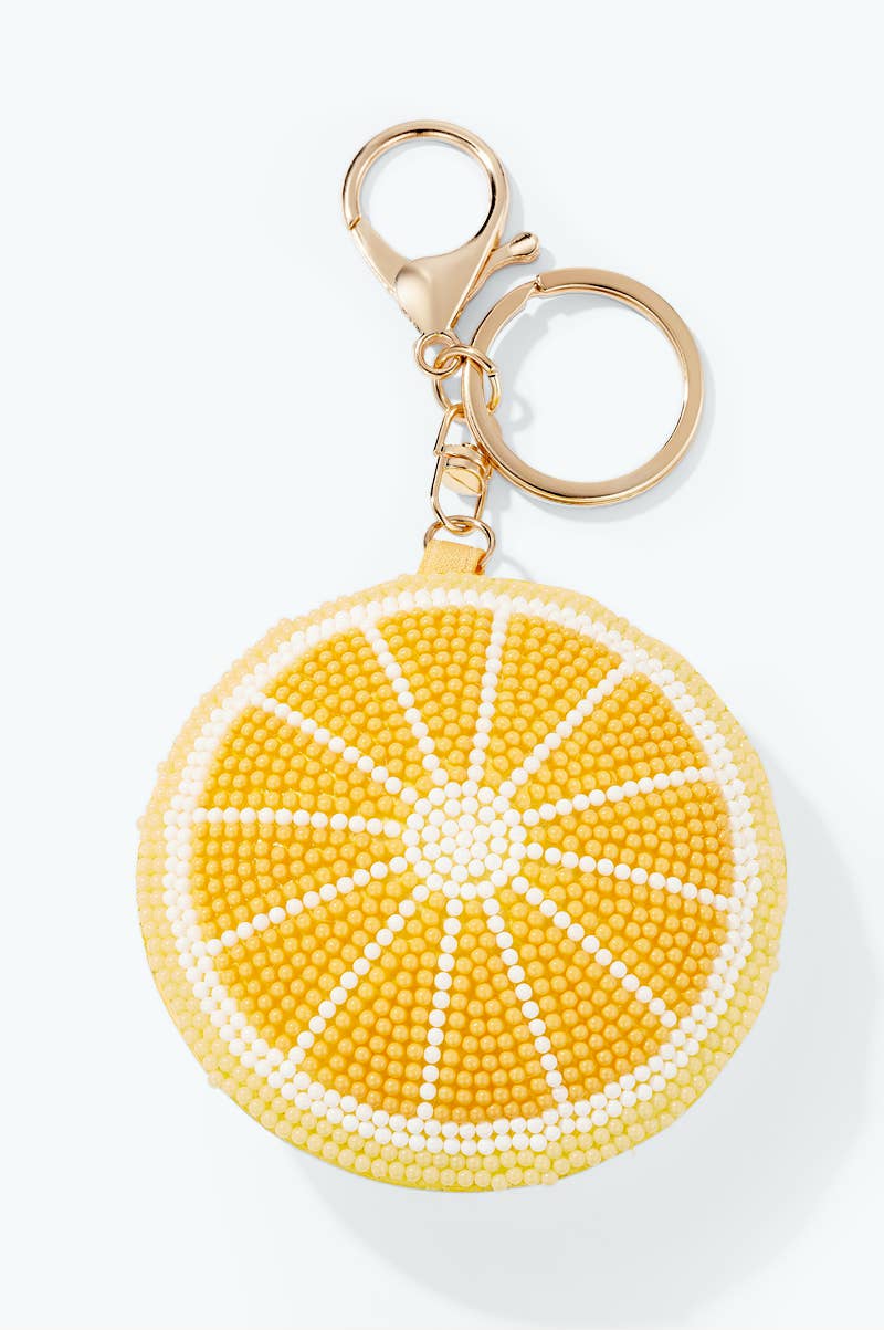 Lemon seed bead keychain PC157SY