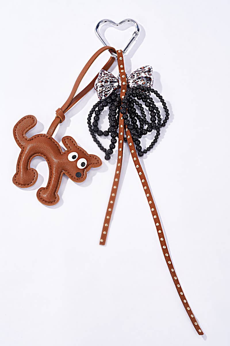 Grigri accessoires de sac et porte-clé Chien et nœud PC57