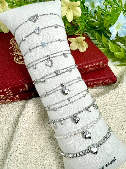 Set de 10 bracelets en acier inoxydable SET275