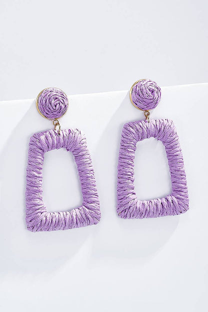 Straw earrings with steel stud 124NN05