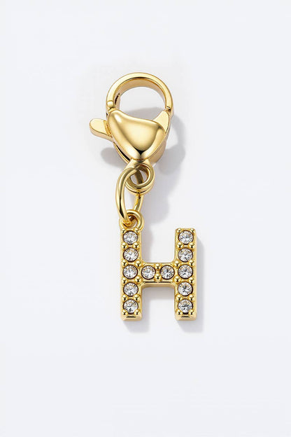 Charm breloque strassé CHARM-LETTRES-STRASS CHARM-LETTRES