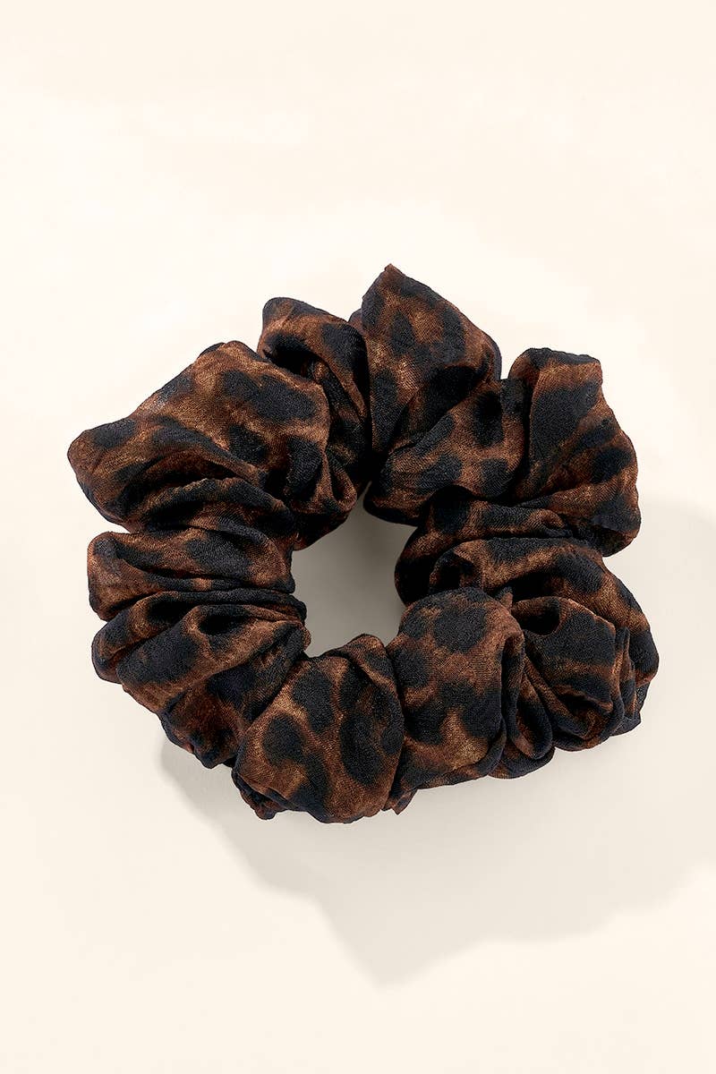 Leopard chiffon scrunchie 10 cm FQ154XJ