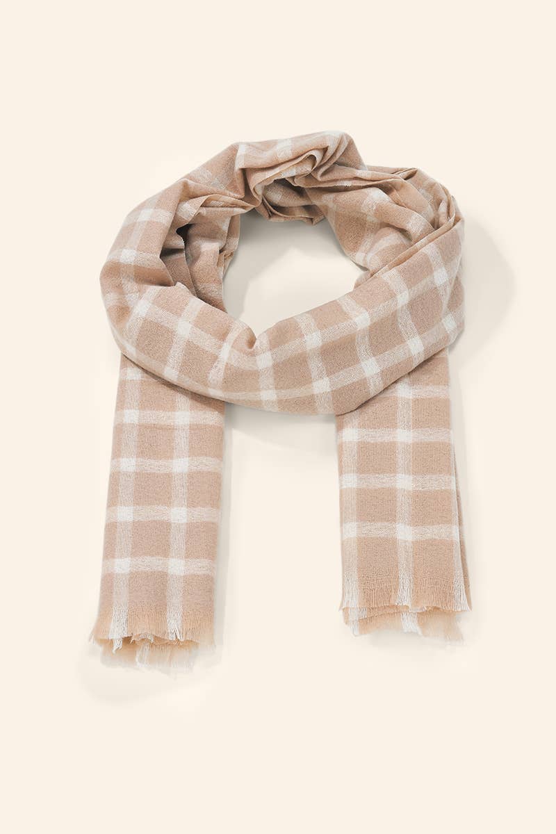 FL623DF plaid thin scarf