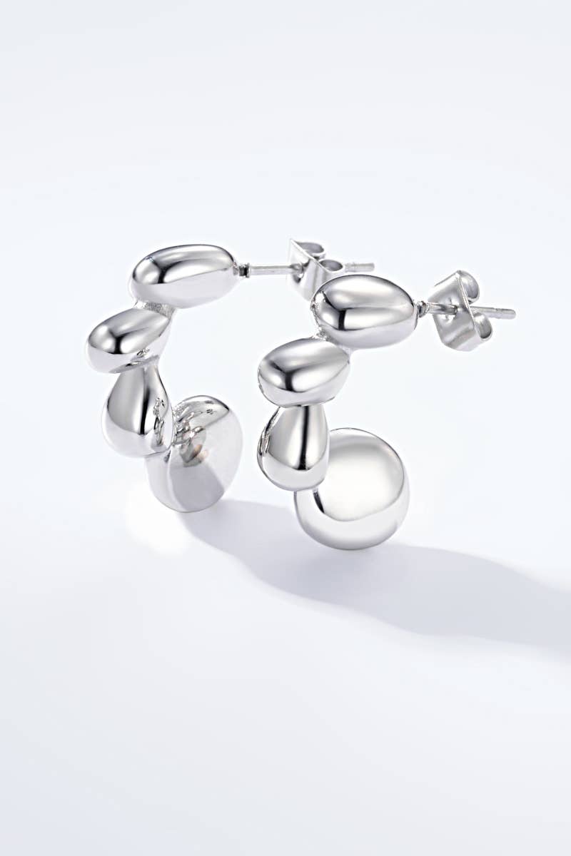 Stainless steel half-hoop earrings 124AQ158