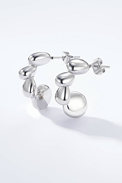 Stainless steel half-hoop earrings 124AQ158