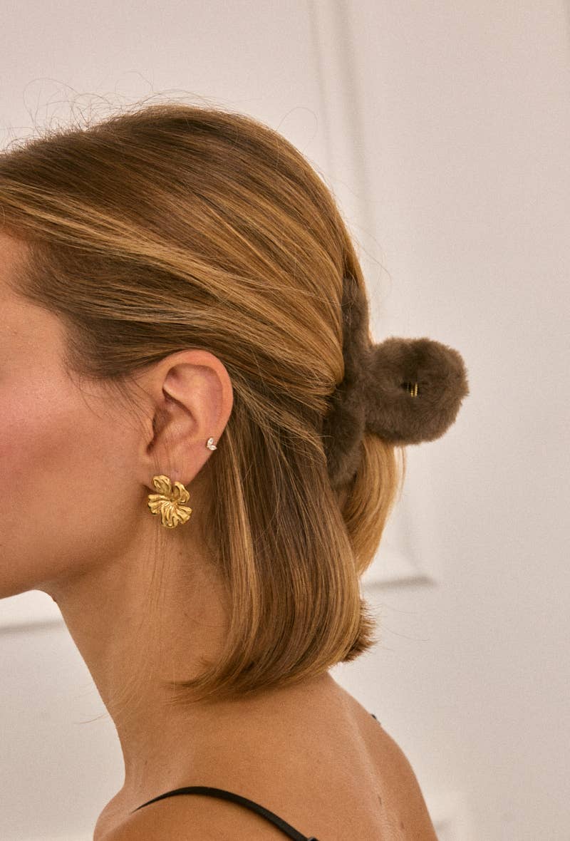 Pince à cheveux fausse fourrure YH202YJ