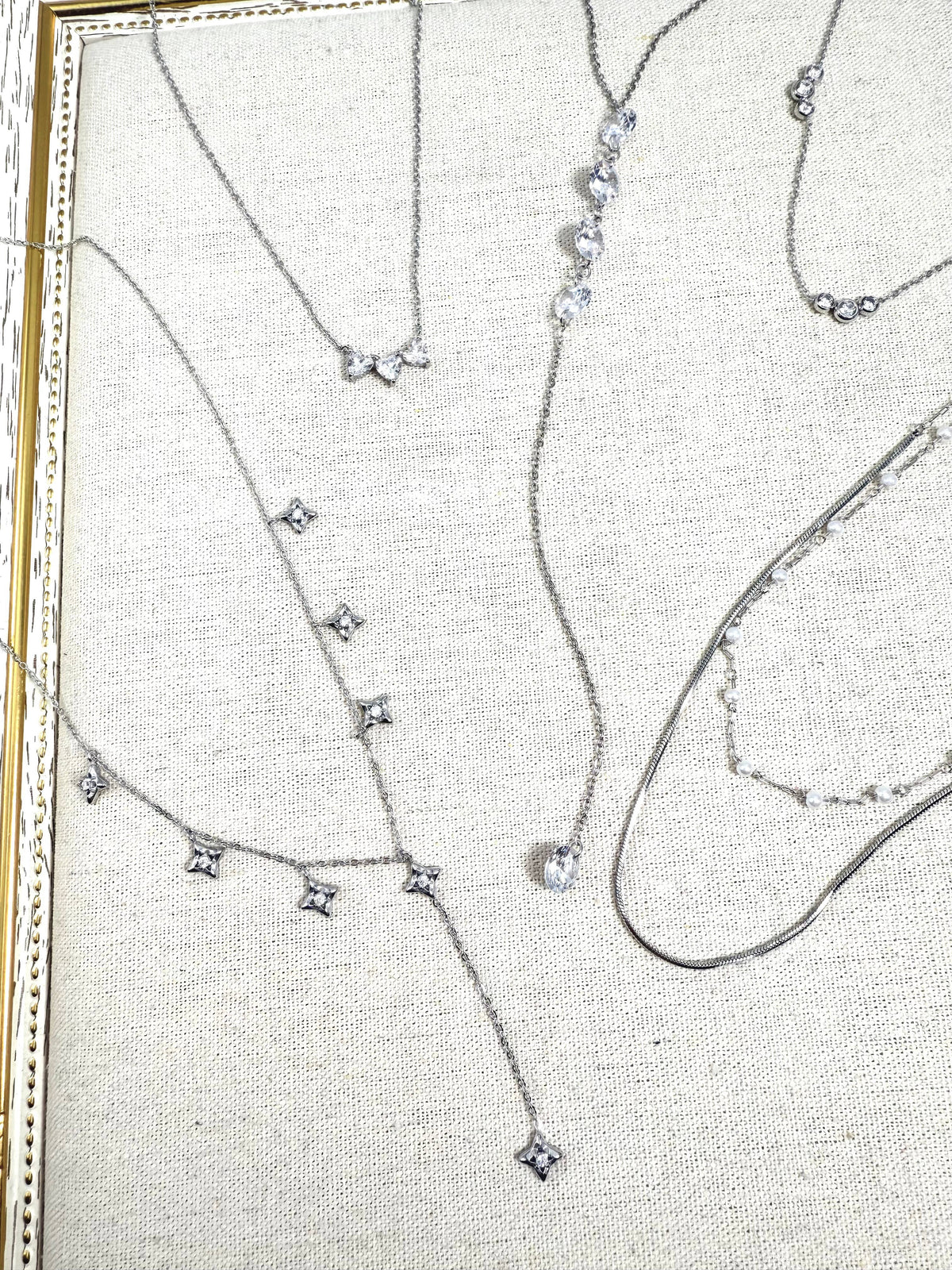 Set of 6 stainless steel necklaces without display stand SET318