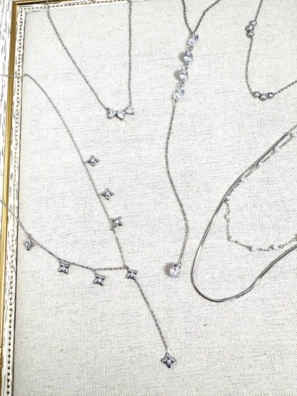 Set of 6 stainless steel necklaces without display stand SET318