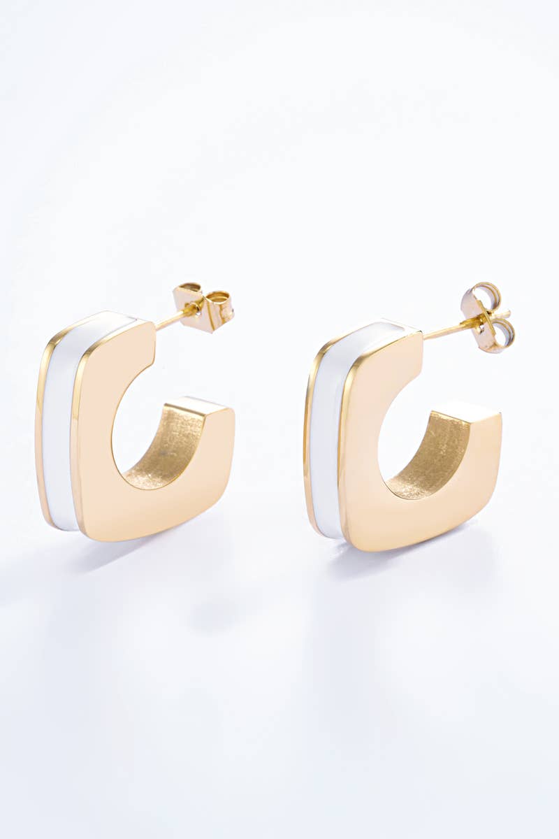 Stainless Steel Half-Hoop Earrings 124AQ96N97N98