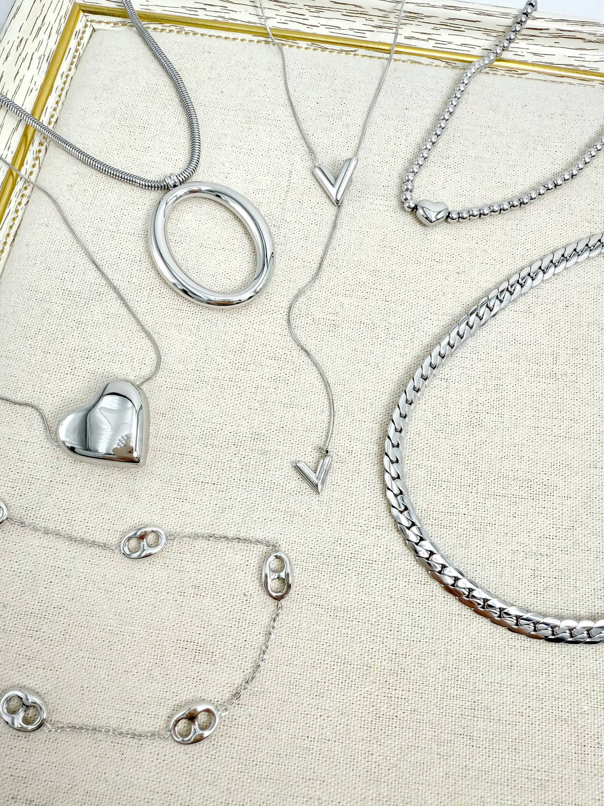 Set de 6 colliers en acier inoxydable SET281