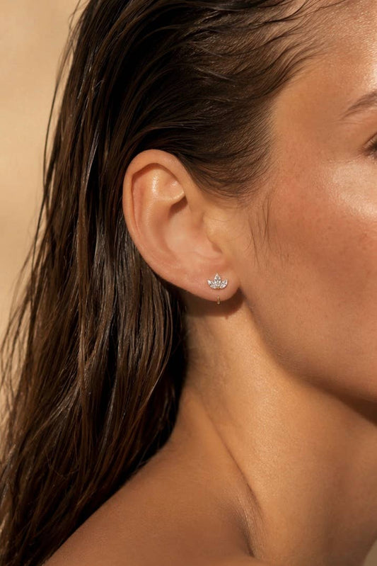 Boucles d'oreilles trèfle en acier inoxydable 124AQ729