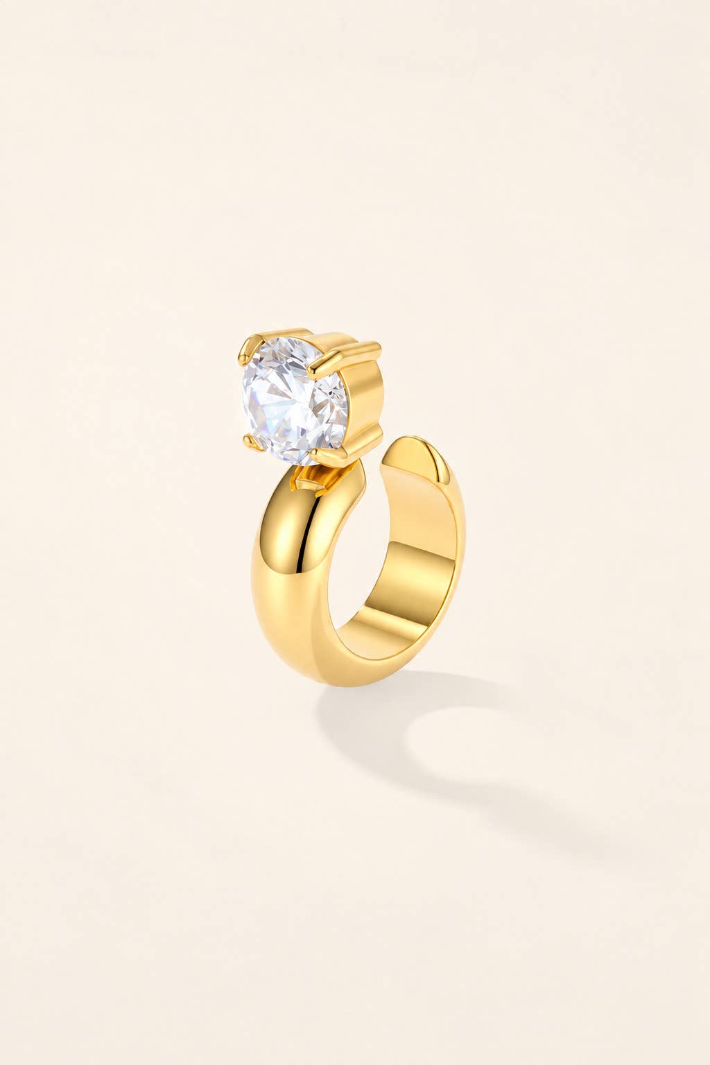 Earcuff épais à zircon serti en acier inoxydable 124AQ820
