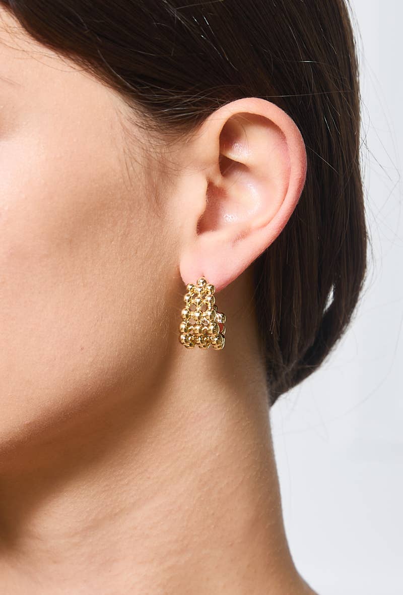 Boucles d'oreilles demi créoles en acier inoxydable 124AQ186