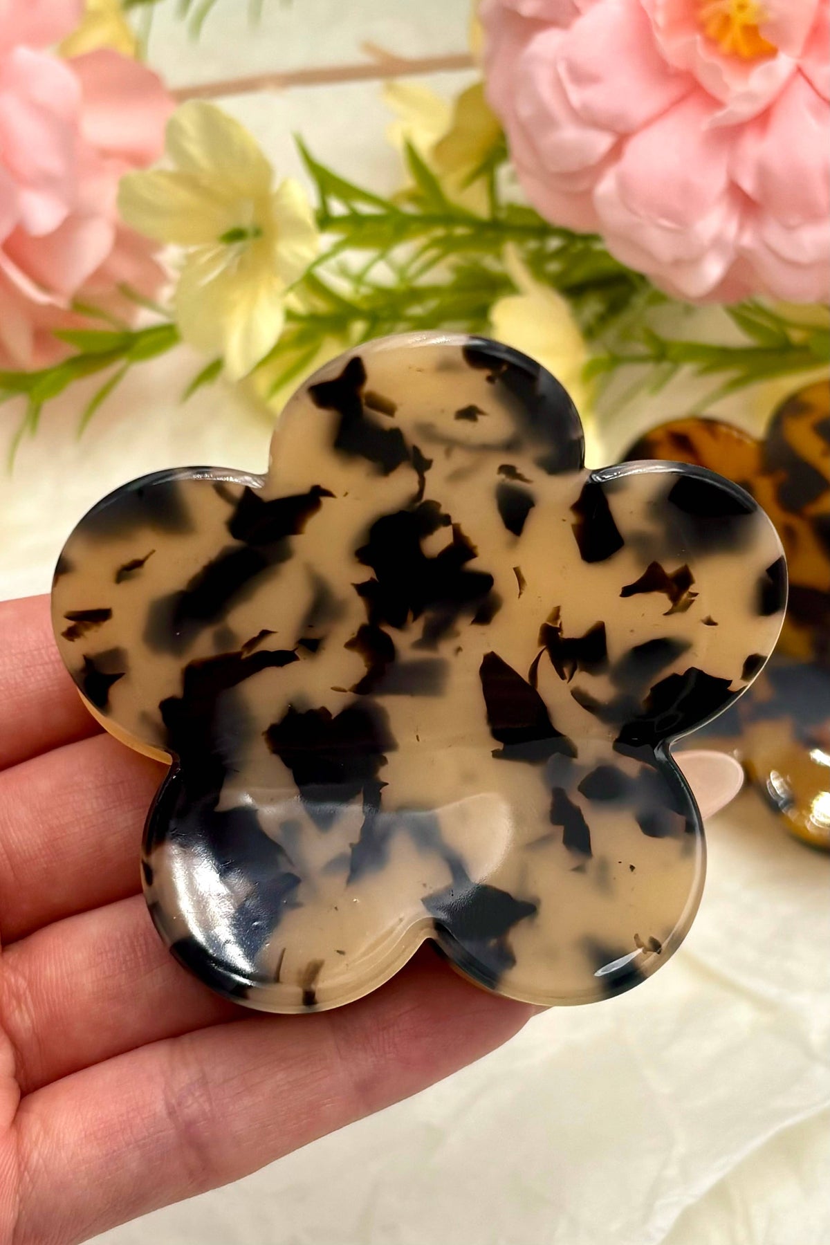 Leopard flower hair clip 7cm YH51M