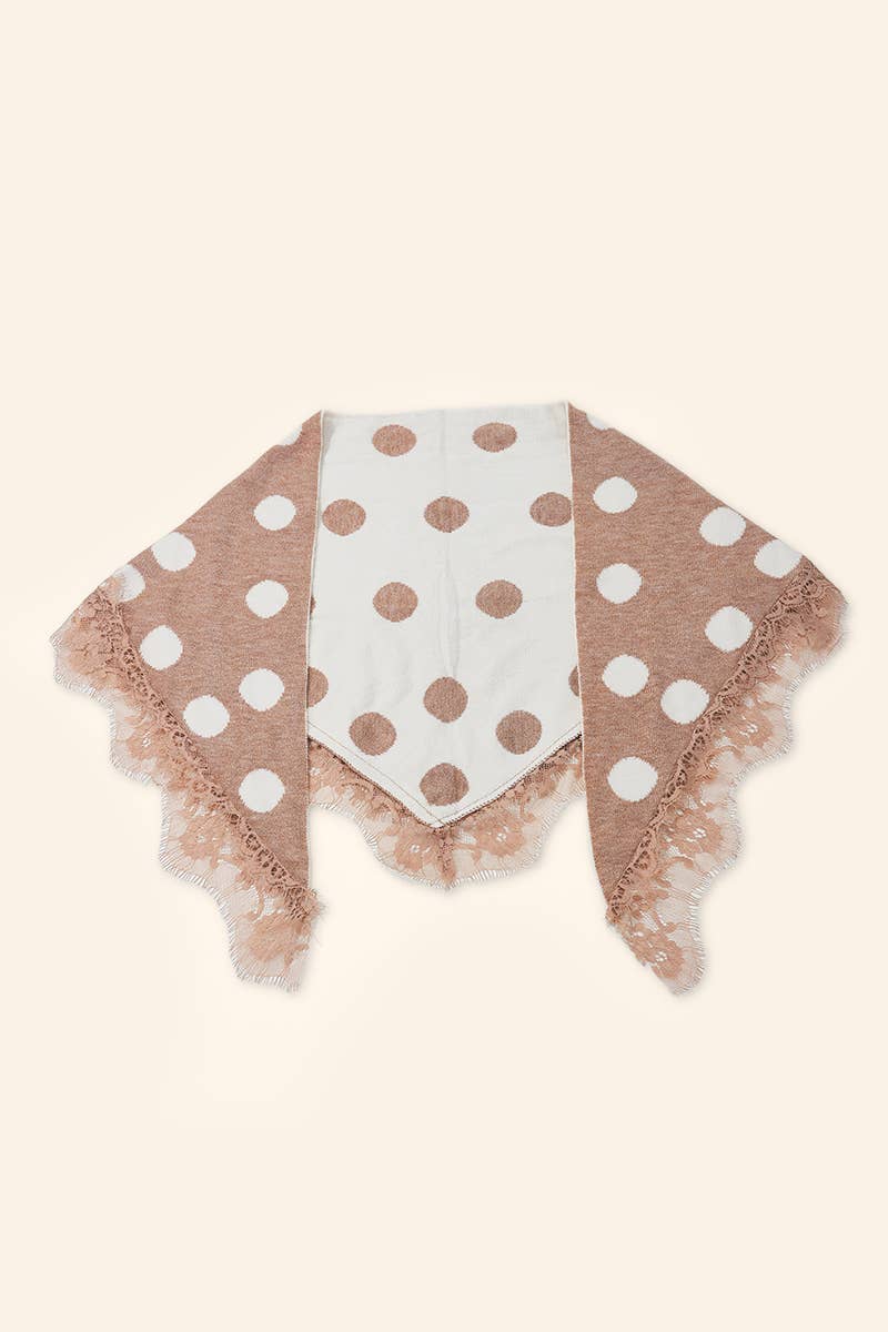 Écharpe triangle à pois et dentelle FL605DF