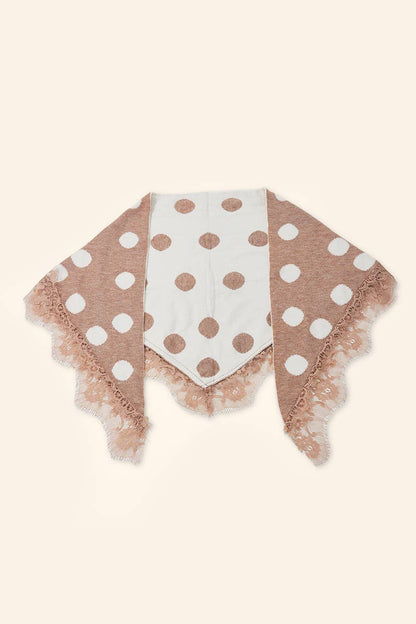 Écharpe triangle à pois et dentelle FL605DF