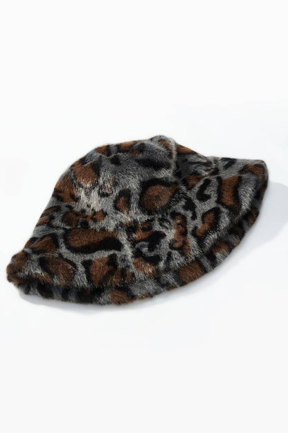 Faux leopard fur bucket hat MJ213SD
