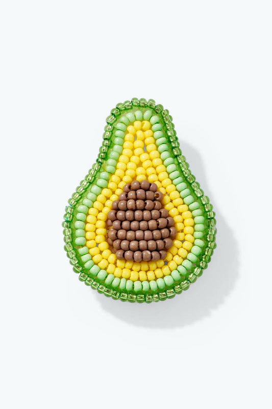 Avocado seed bead brooch BHY166SY