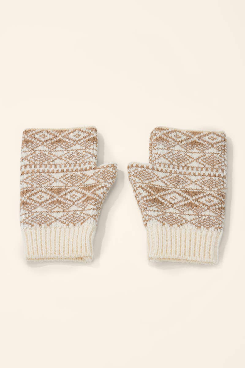 Jacquard knit mitten MT206SD