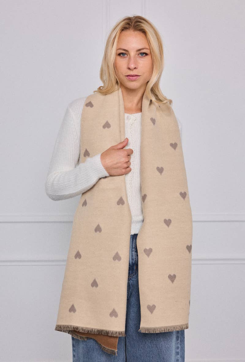 Wool heart pattern scarf FL203DF