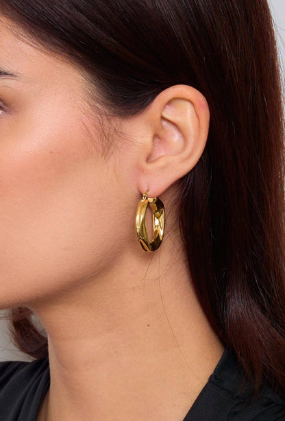 Boucles d'oreilles créoles texturées 124AQ45
