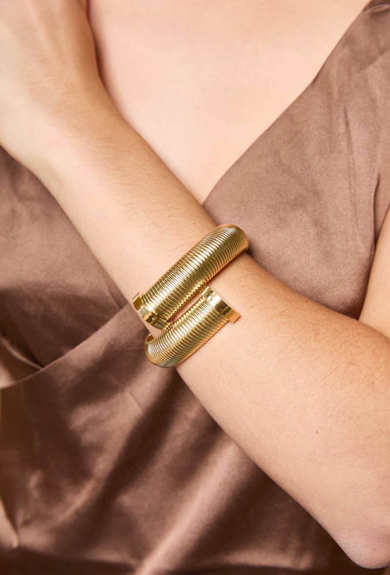 Textured stainless steel bangle bracelet 324AQ66