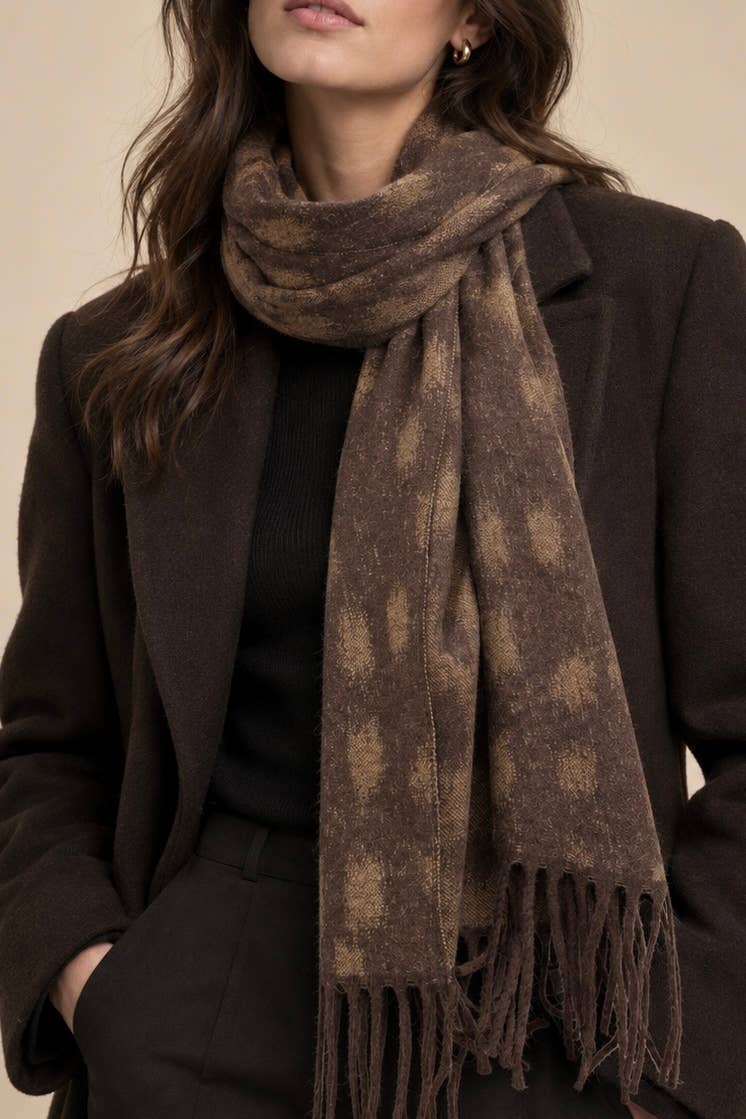 Wool scarf with doe pattern FL620DF