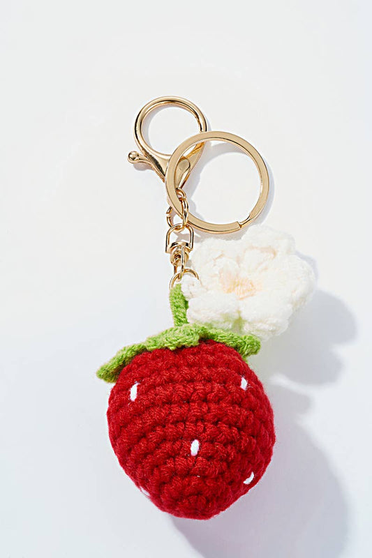 Crochet strawberry bag charm and keychain PC006HZ
